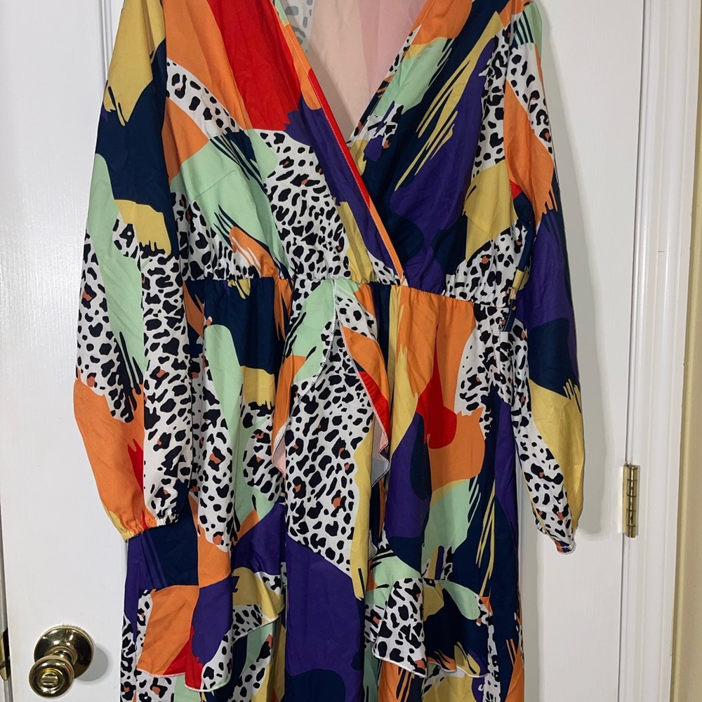 Colorful Abstract Print Dress